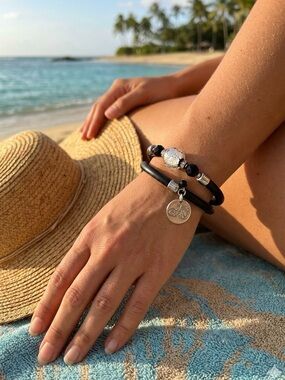 Baroni Wrap Bracelet Antonio Vaccari  
Black/Silver Murano Glass